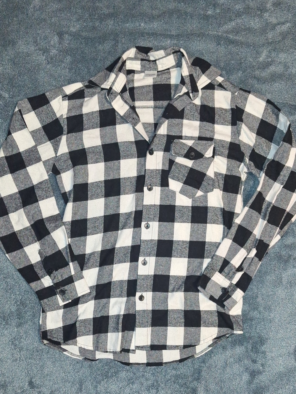 Highland Originals Men's Black and White Buffalo Plaid Button-Up Shirt